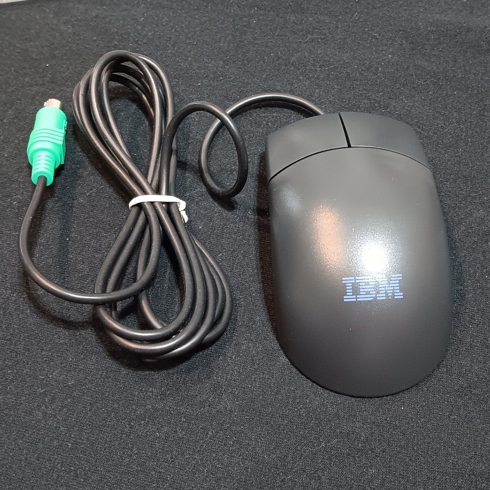 IBM Vintage PS/2 2-Button Wired Ball Mouse Black NOS 10L6148 M-SAU-IBM6